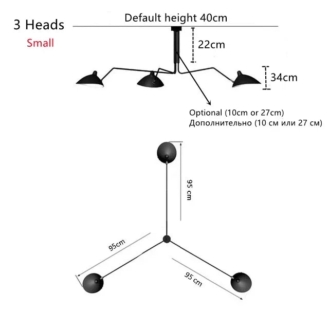 Afralia™ Retro Multi-Head Pendant: Nordic Design Ceiling Light for Modern Living Room LED Lighting