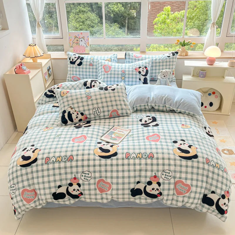 Afralia™ Soft Flannel Comforter Cover: Cute Pattern, Skin-Friendly for Warm, Cozy Sleep