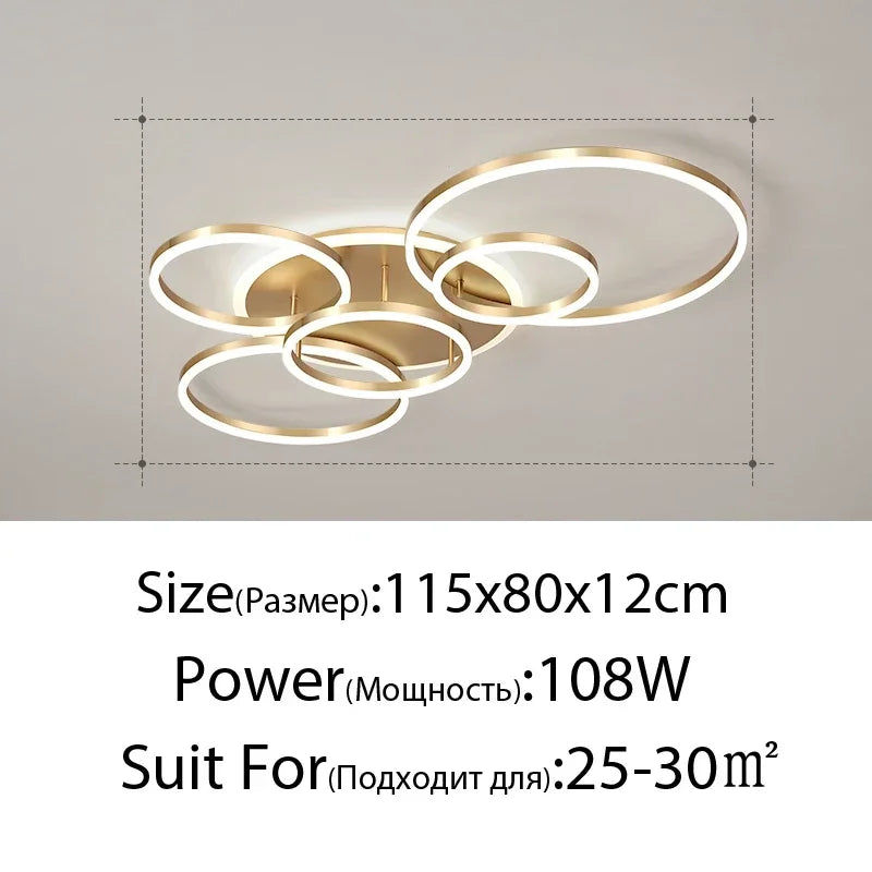 Afralia™ Nordic Ring Dimmable LED Ceiling Chandelier for Home Design Lighting