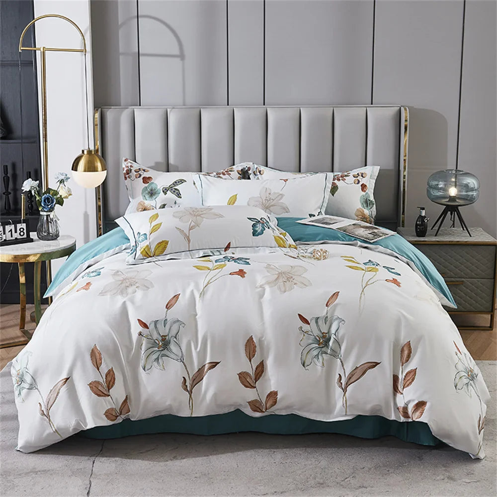 Afralia™ 600TC Egyptian Cotton Queen King Bedding Set Duvet Cover Bed Linens