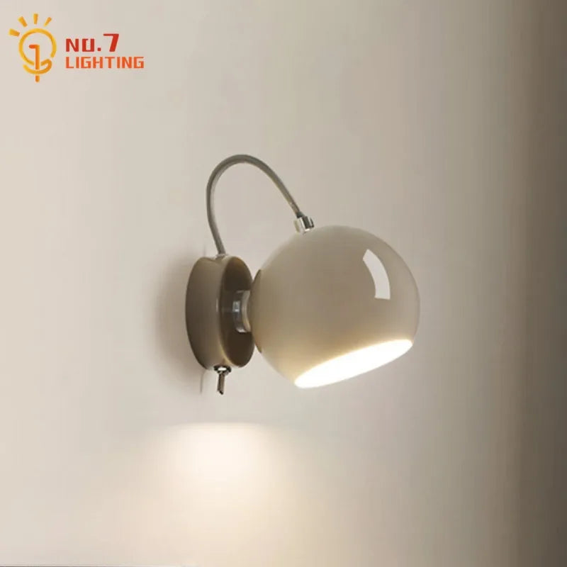 Afralia™ Cream Wind LED Wall Lamp, Rotatable Minimalist Iron Art Sconces for Bedroom & Living Room