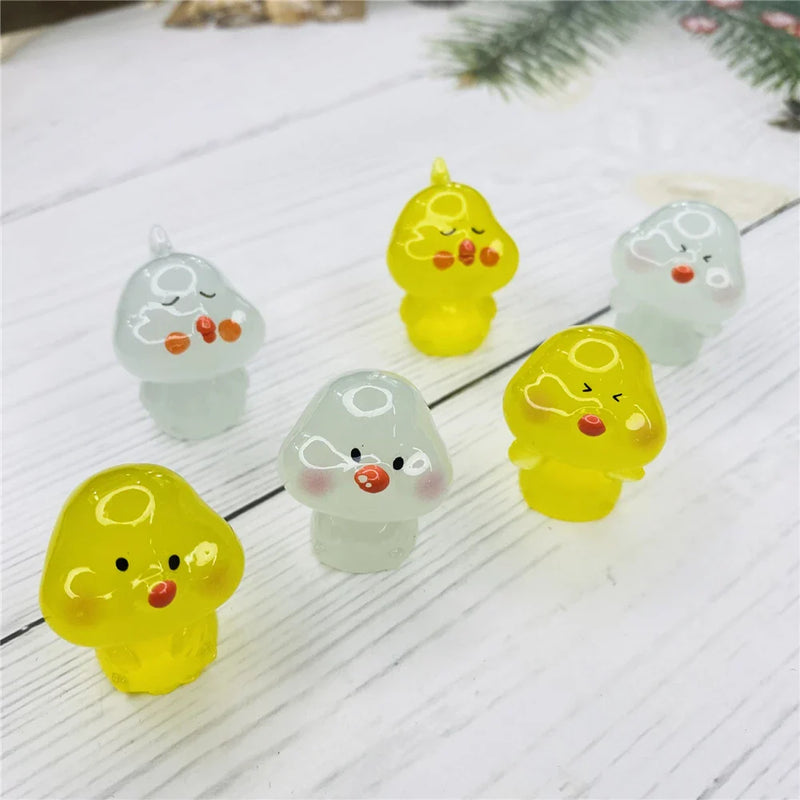 Afralia™ Chick Doll Figurines Miniature Fairy House Decor Hen Luminous Animals Statue