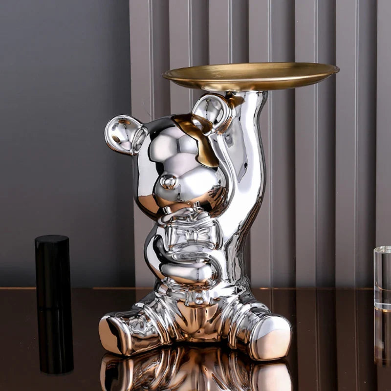 Afralia™ Colorful Bear Storage Box: Decorative Desktop Tray Money Box Ornaments