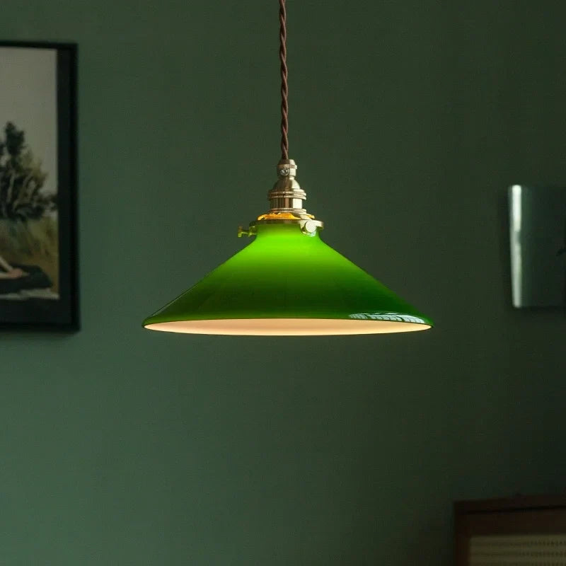 Afralia™ Japanese Glass LED Pendant Lamp for Cafe, Loft, Restaurant, Living Room, Kitchen