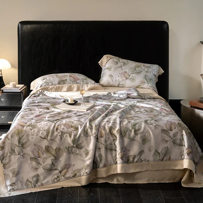 Afralia™ Eucalyptus Fiber Flowers Summer Quilt Set: Silky, Cool Comfort for Bedtime Bliss