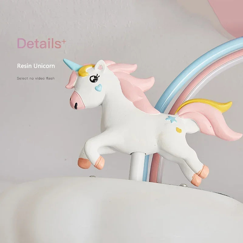 Afralia™ Unicorn Ceiling Light for Girl Bedroom Nursery, Dimmable Nordic Child Chandelier