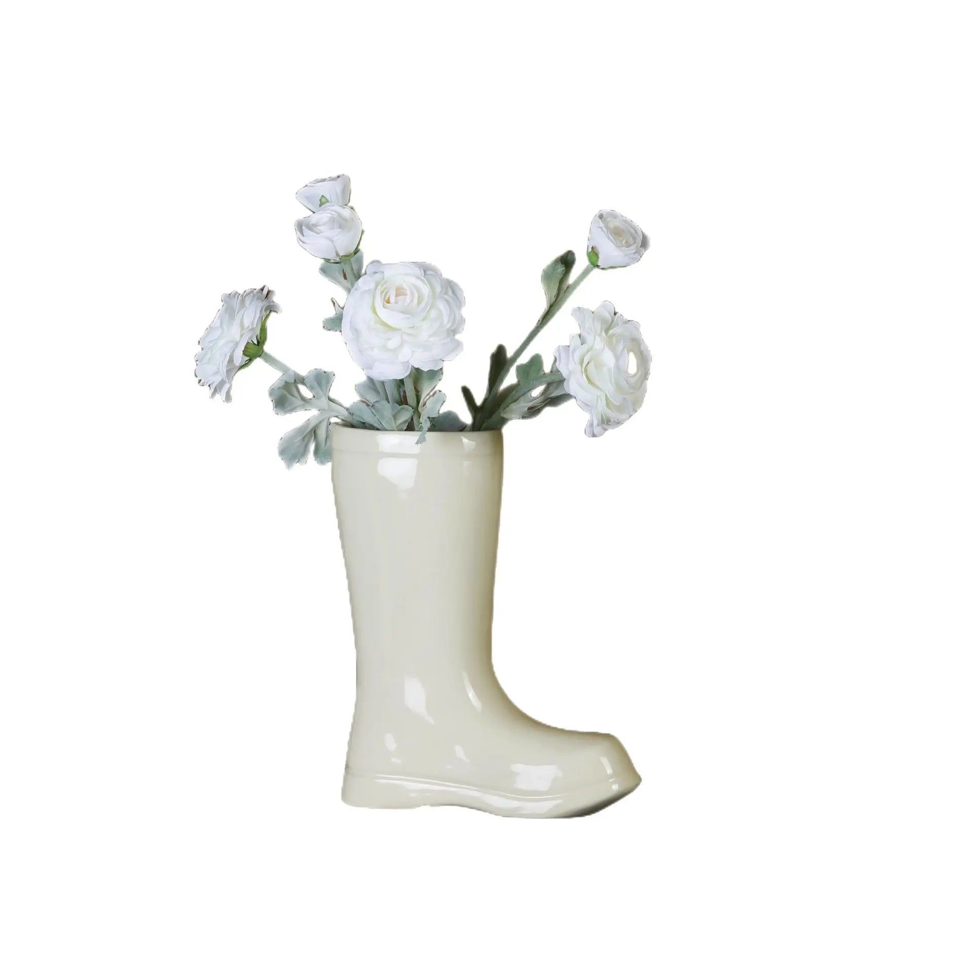 Afralia™ Ceramic Shoe Vase for Stylish Flower Arrangement and Home Decoration