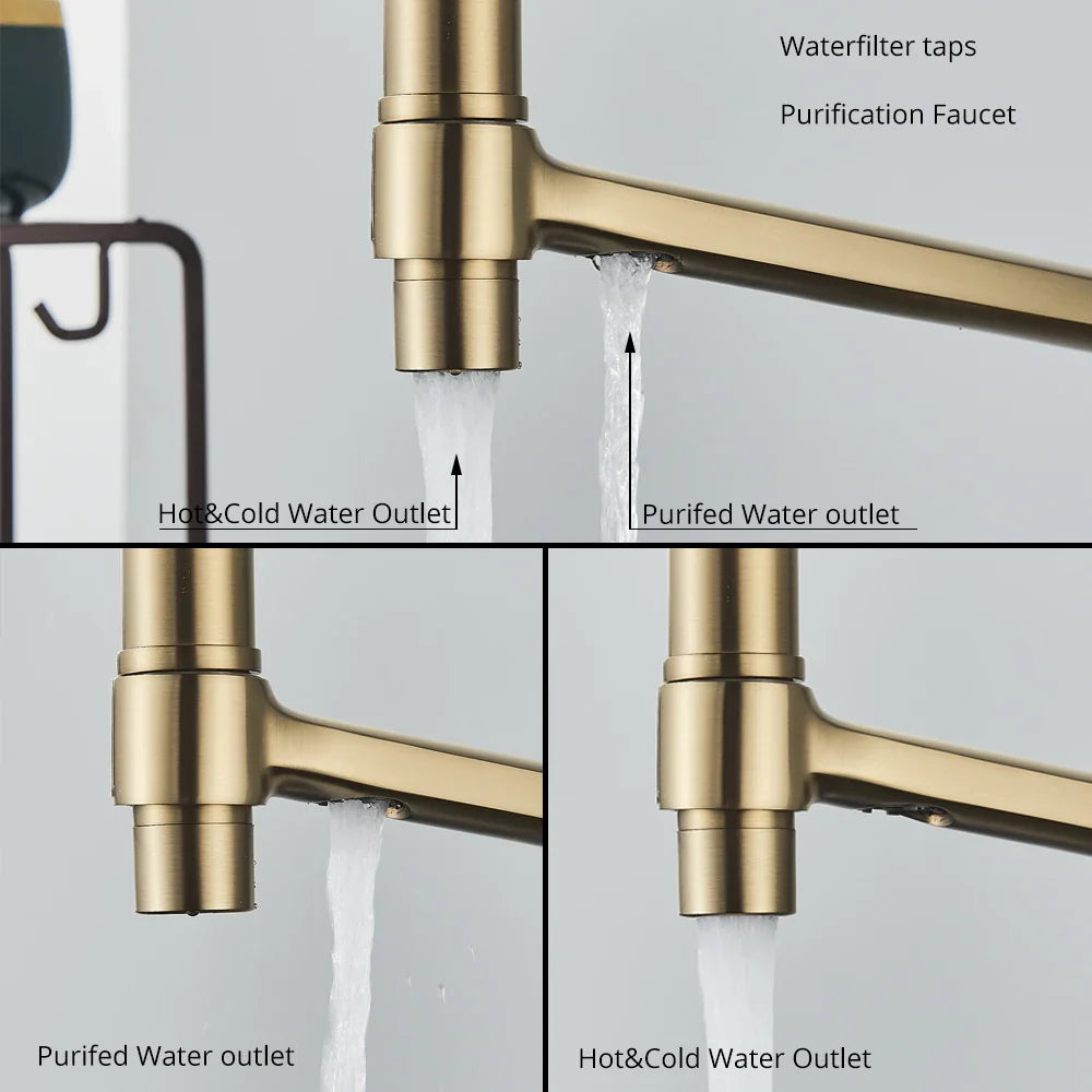 Afralia™ Dual Spout Kitchen Filter Faucet: 360° Rotation Drinking Water Purification Mixer