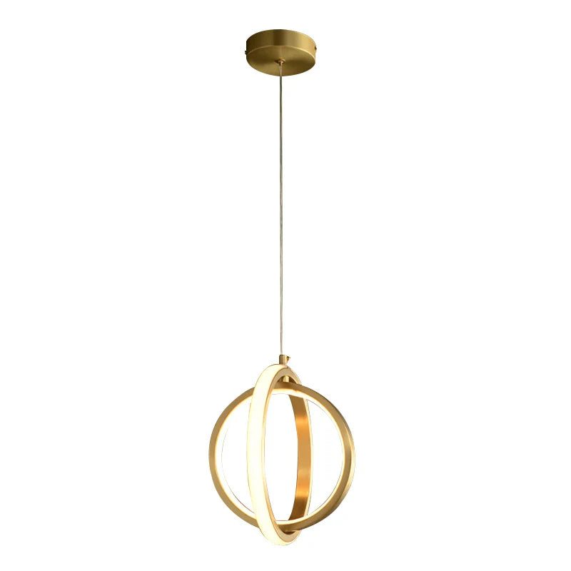 Afralia™ Copper Gold LED Pendant Lamp Modern Creative Bar Bedroom Light