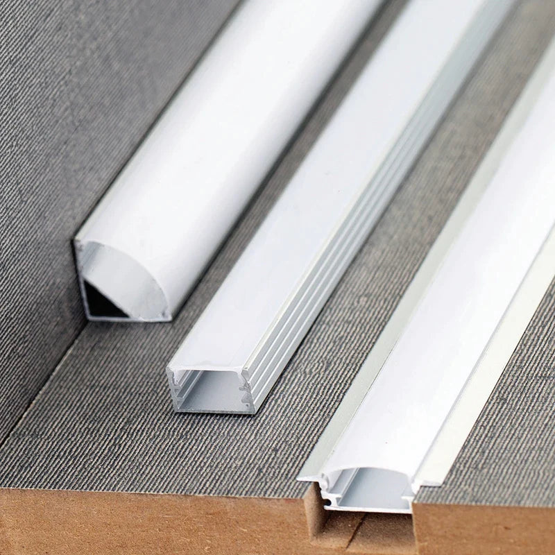 Afralia™ LED Aluminum Profiles Corner Channel with Transparent/Milky Diffuser for Strip Lights