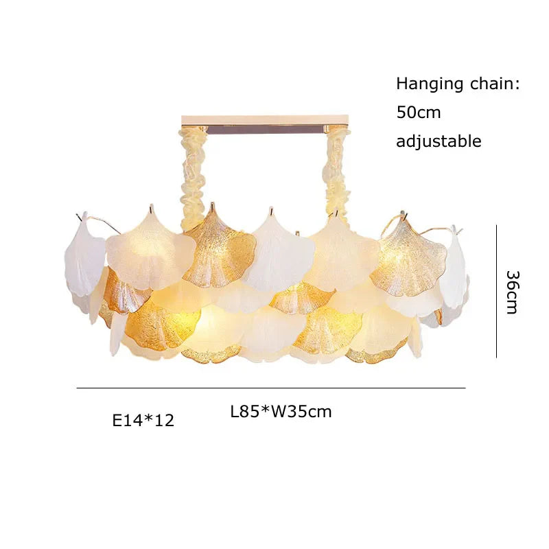 Afralia™ Ginkgo Art Deco Dimmable Chandelier for Dinning Room