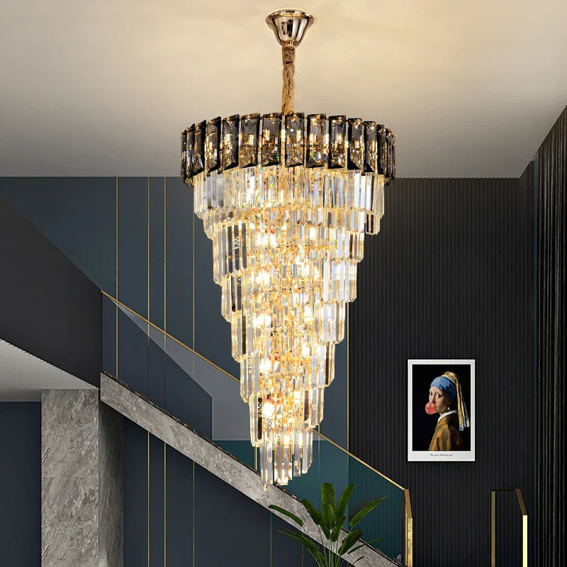 Afralia™ Amber Crystal Chandelier for Luxurious Living Spaces