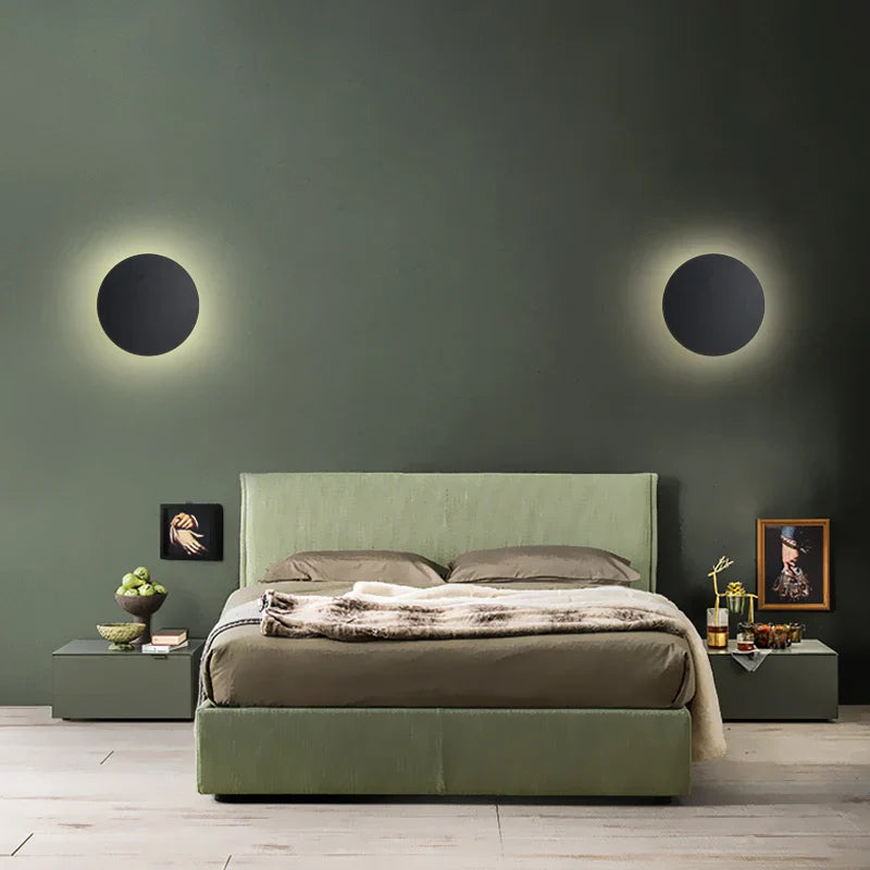 Afralia™ LED Round Touch Wall Lamps for Bedroom & Aisle Decor