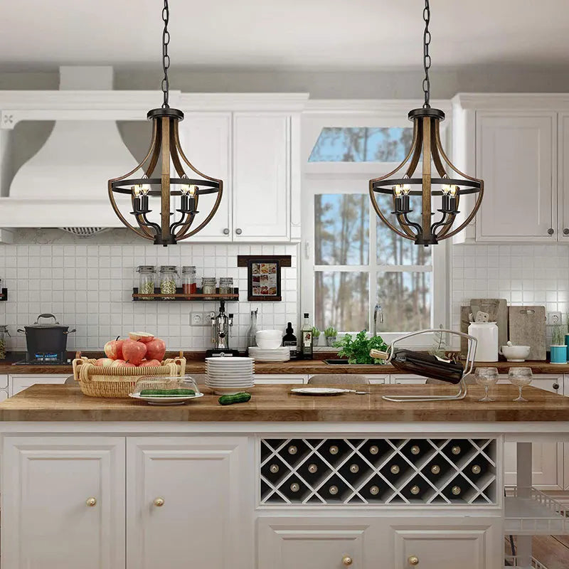 Afralia™ Modern Farmhouse Pendant Chandelier for Dining Room Kitchen Bedroom Hallway