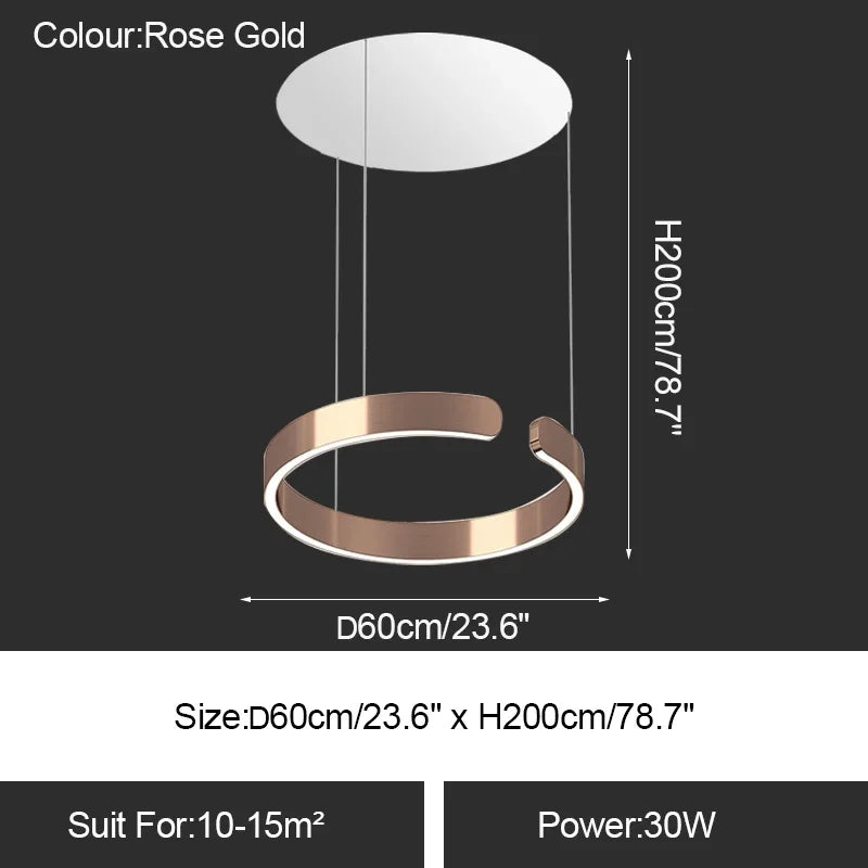 Afralia™ LED Ring Chandelier: Modern Dining Room Table Lighting & Home Decoration