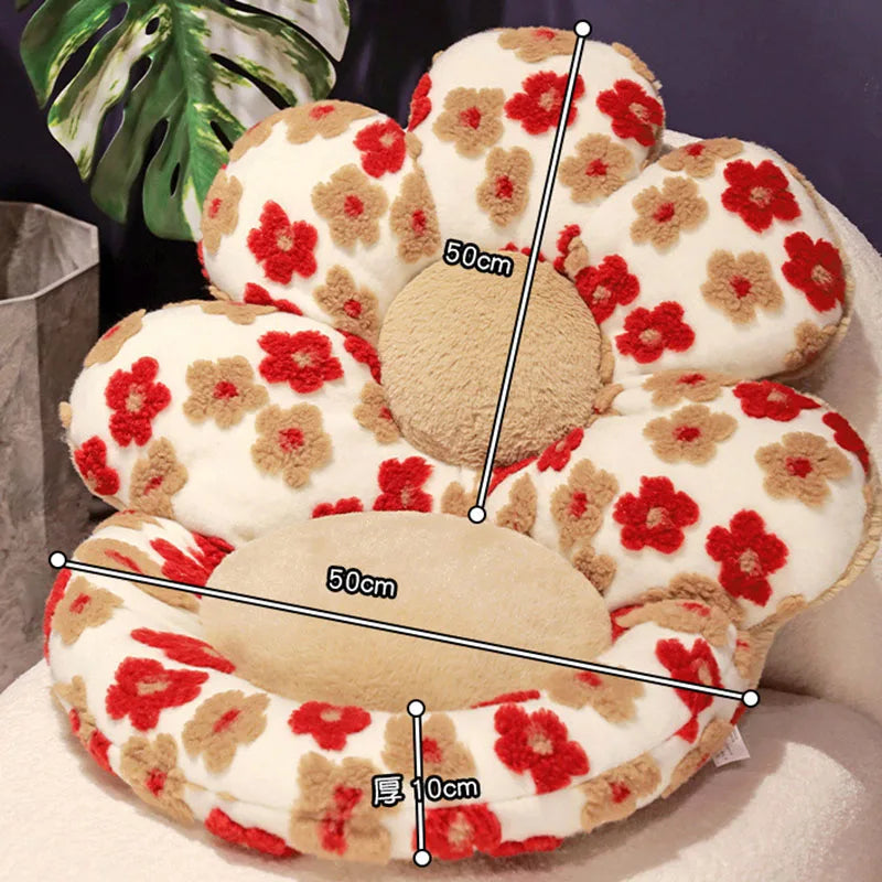 Afralia™ Faux Rabbit Velvet Flower Lamb Wool Cushion | Autumn Winter Warm Backrest