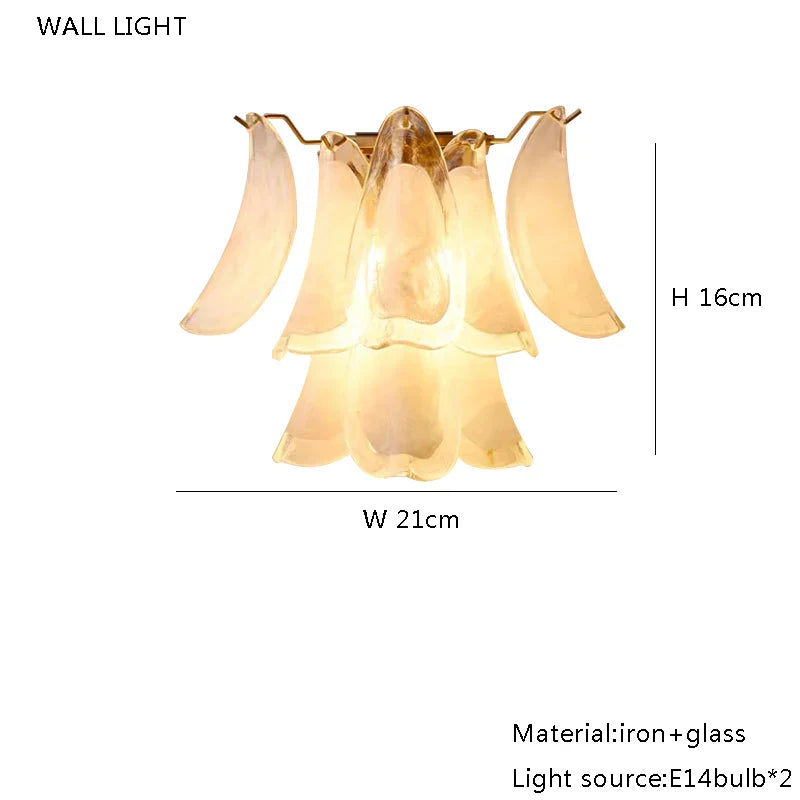 Afralia™ Pink Glass Ceiling Pendant Light, Luxury Nordic French Hanging Lamp for Living Room