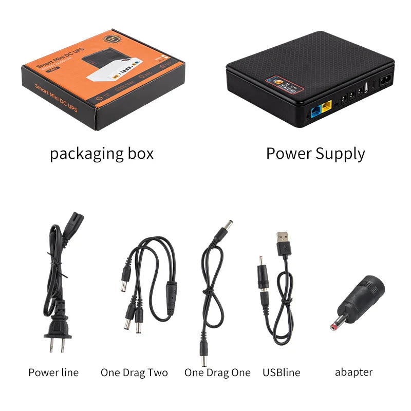 Afralia™ DC UPS Backup Battery 16000mAh 5V 9V 12V for Router Modem Switch