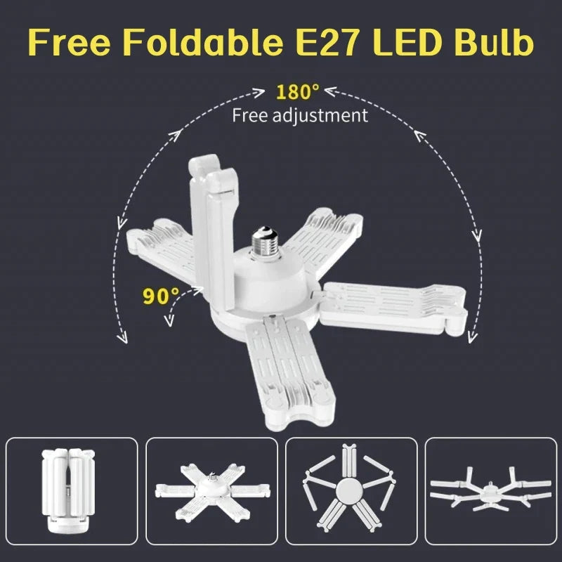 Afralia™ Deformable LED Garage Lights 80W/100W/120W Ceiling Industrial E27 Bulb