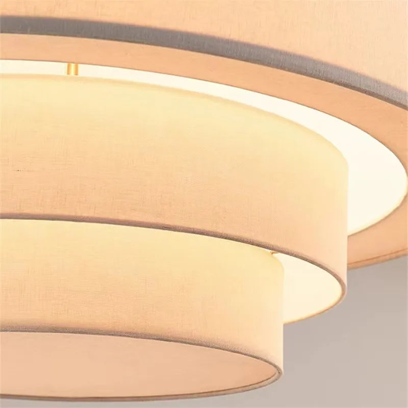 Cream Fabric Pendant Lamp, Mid Century Style - Afralia™ Living Room, Bedroom, Dining Room, Kitchen Island Décor