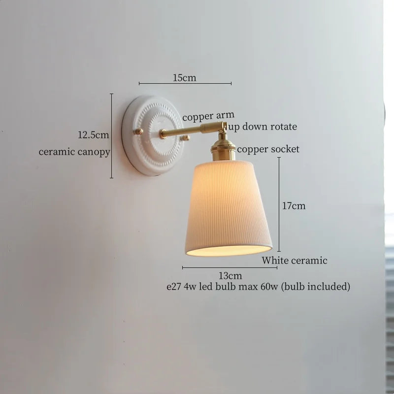 Afralia™ Striped Ceramic LED Wall Sconce: Modern Nordic Interior Light