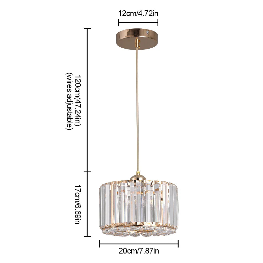 Afralia™ Mini Gold/Black Crystal Pendant Light: Modern Luxury Ceiling Hanging Lamp for Dining Room