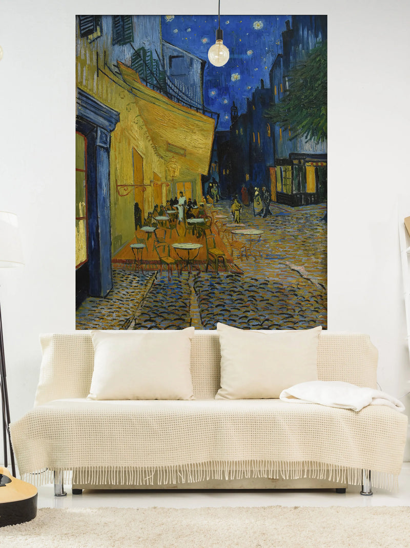 Van Gogh Inspired Terrace Wall Hanging Carpet Art Print by Afralia™