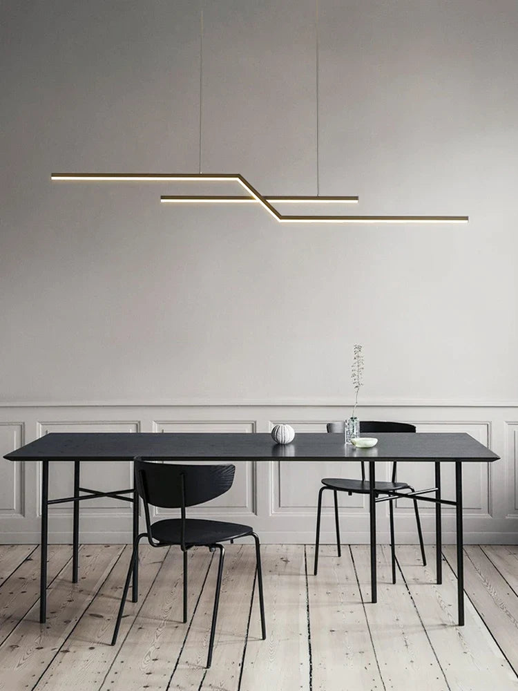 Afralia™ Modern Black Pendant Chandelier for Dining Room, Kitchen, Bar, Office & Long Table