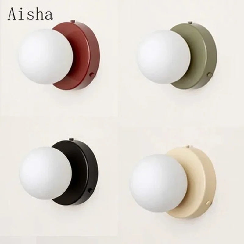 Afralia™ Glass Mini Sconce Wall Lamp for Bedroom, Balcony & Corridor Decor