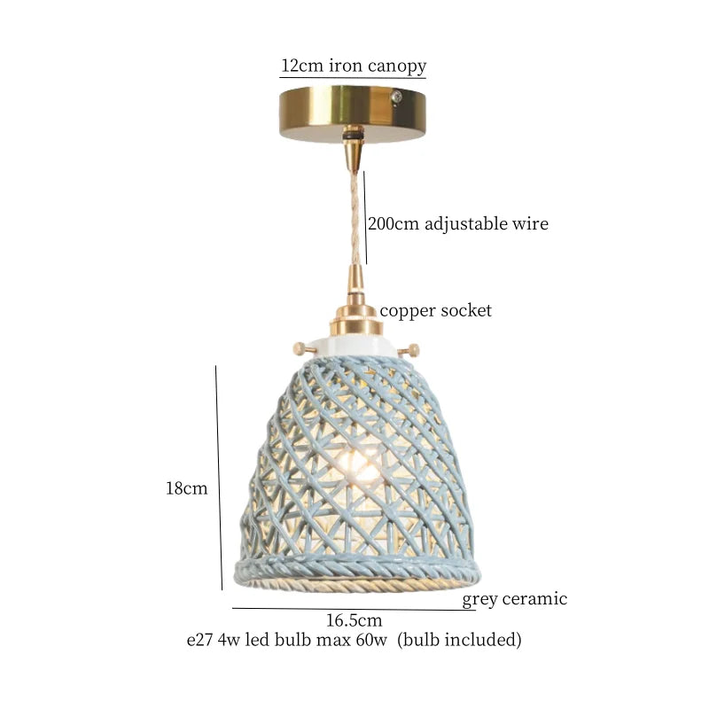 Afralia™ French Minimalism Ceramic LED Pendant Light for Home Decor