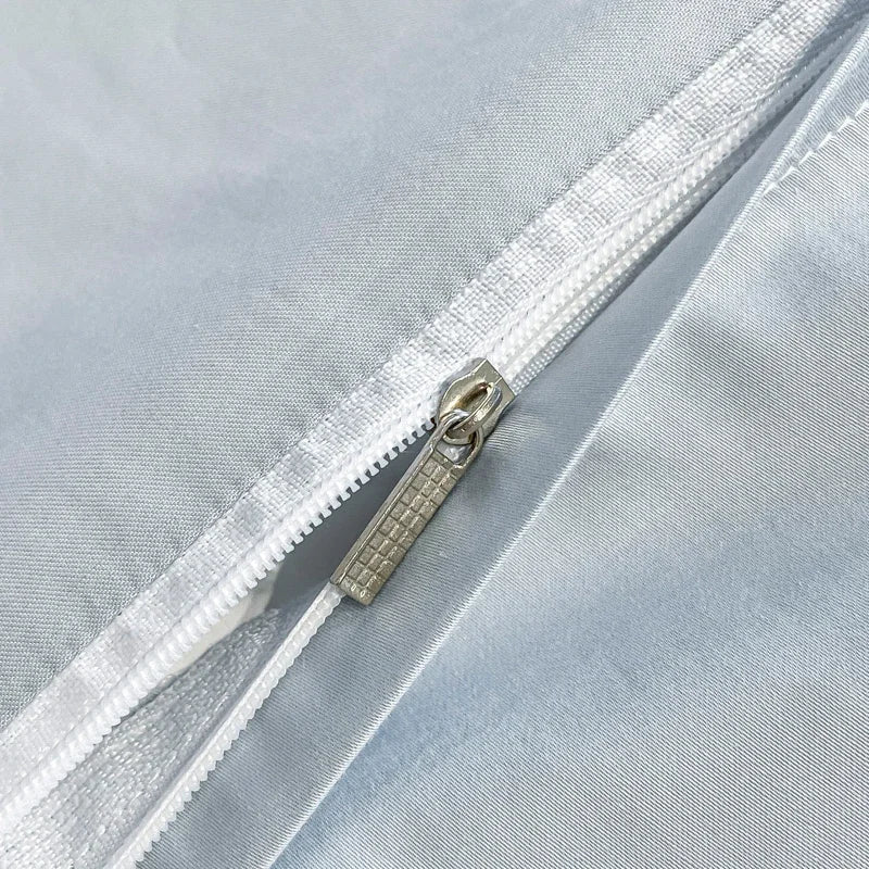 Afralia™ 100s Egyptian Cotton Embroidery King Queen Bedding Set with Duvet Cover