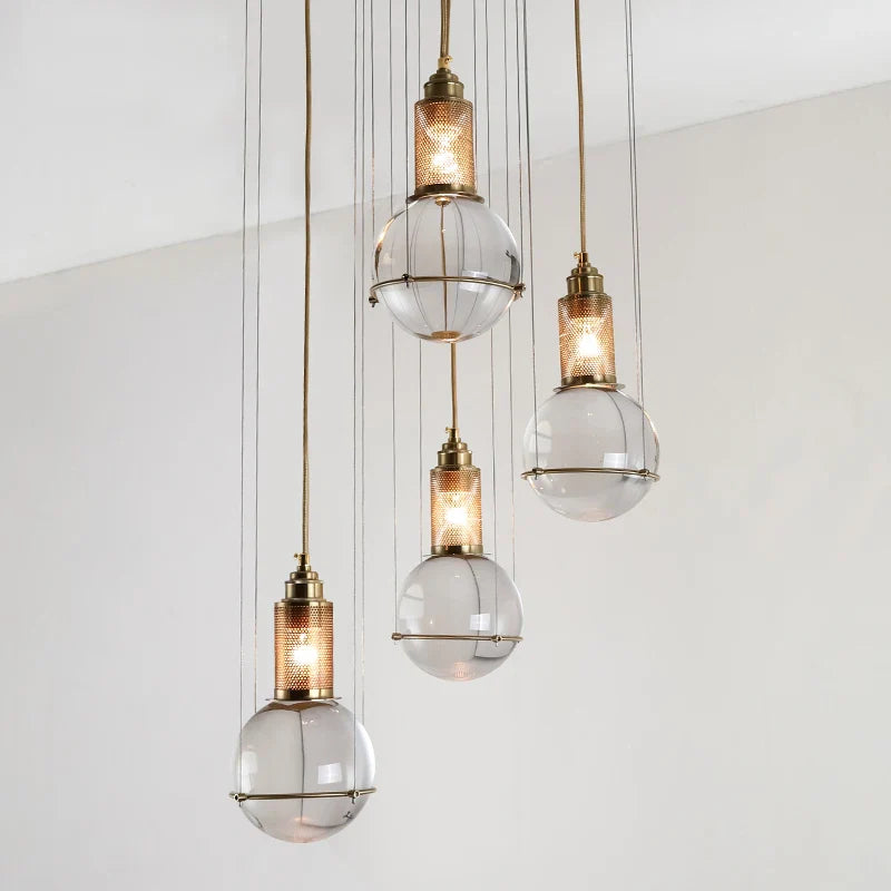 Afralia™ Crystal Ball LED Pendant Lights - American Design for Indoor Lighting