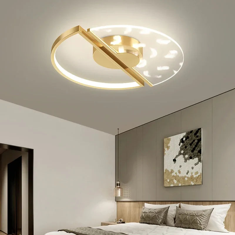 Afralia™ Modern Feather Acrylic LED Ceiling Chandelier Light for Bedroom and Living Room