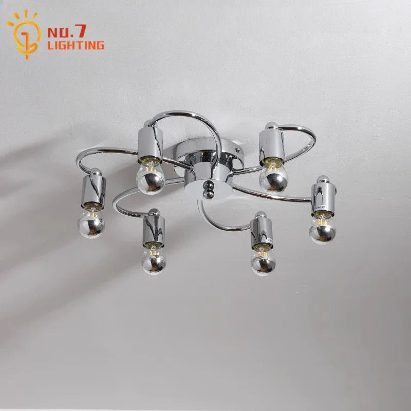 Afralia™ Chrome LED Ceiling Lamp for Living Room Bedroom Study Balcony