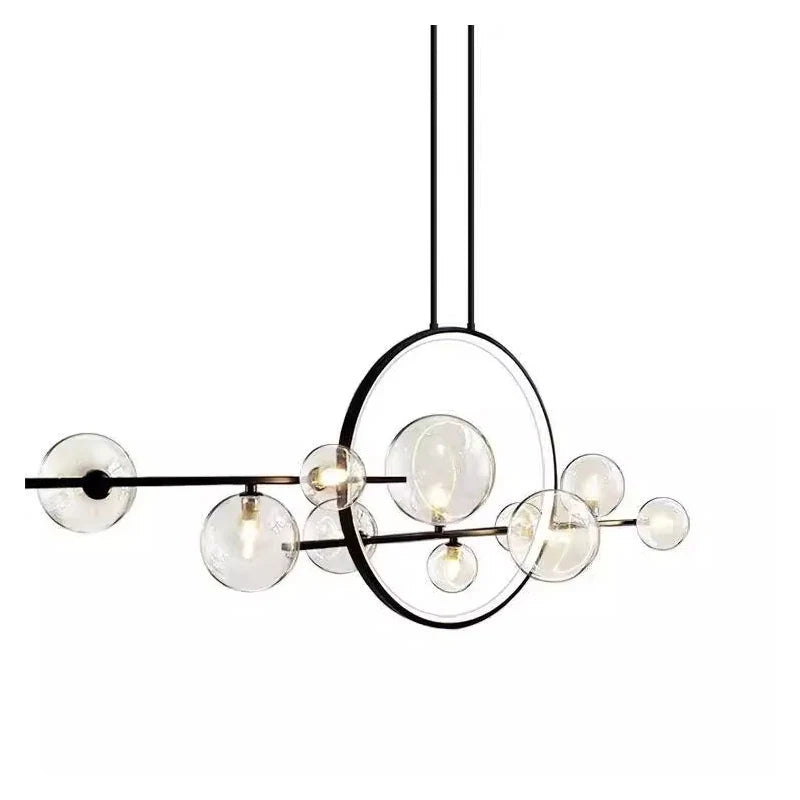 Afralia™ Bubble Glass Chandelier LED Dining Table Spherical Lighting