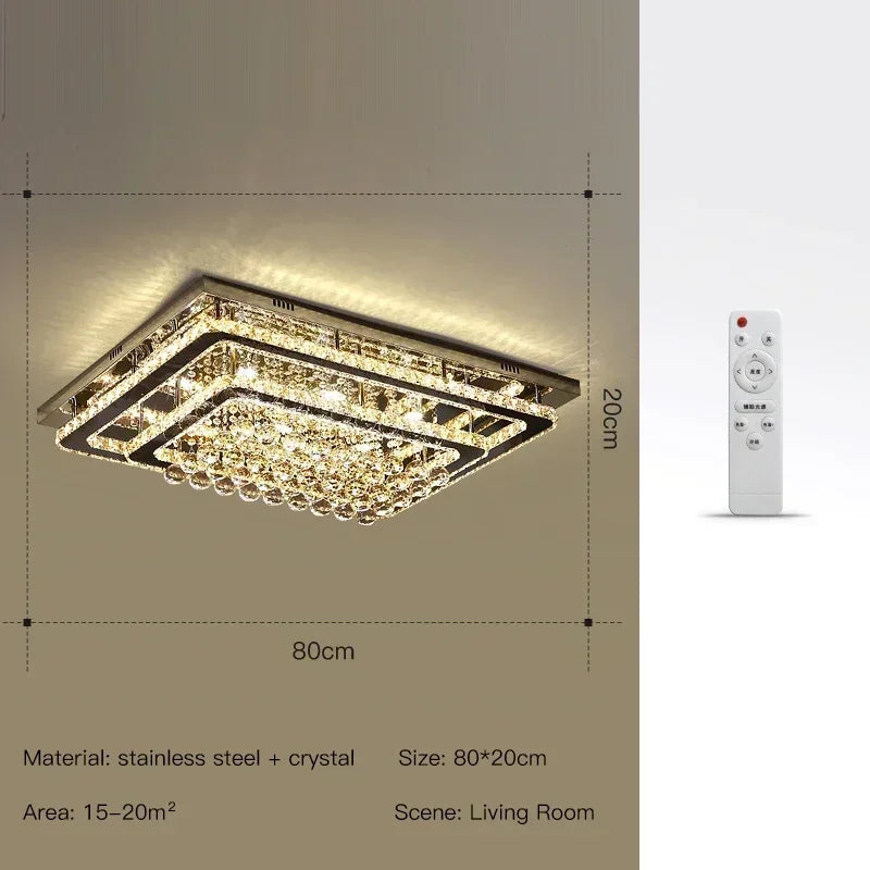 Afralia™ Crystal LED Chandelier: Modern Luxury Ceiling Lamp with Remote Control