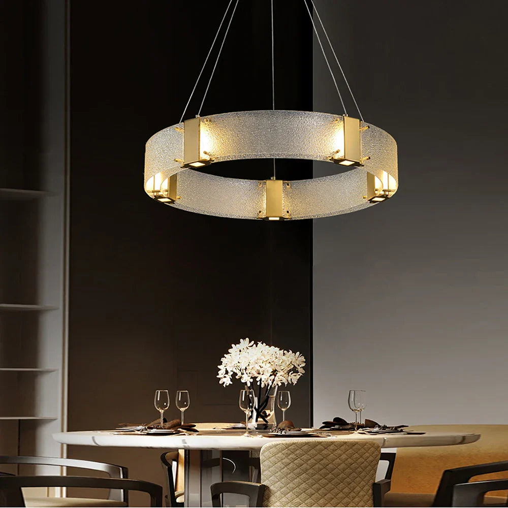 Afralia™ Gold LED Chandelier for Luxe Living Room Lighting