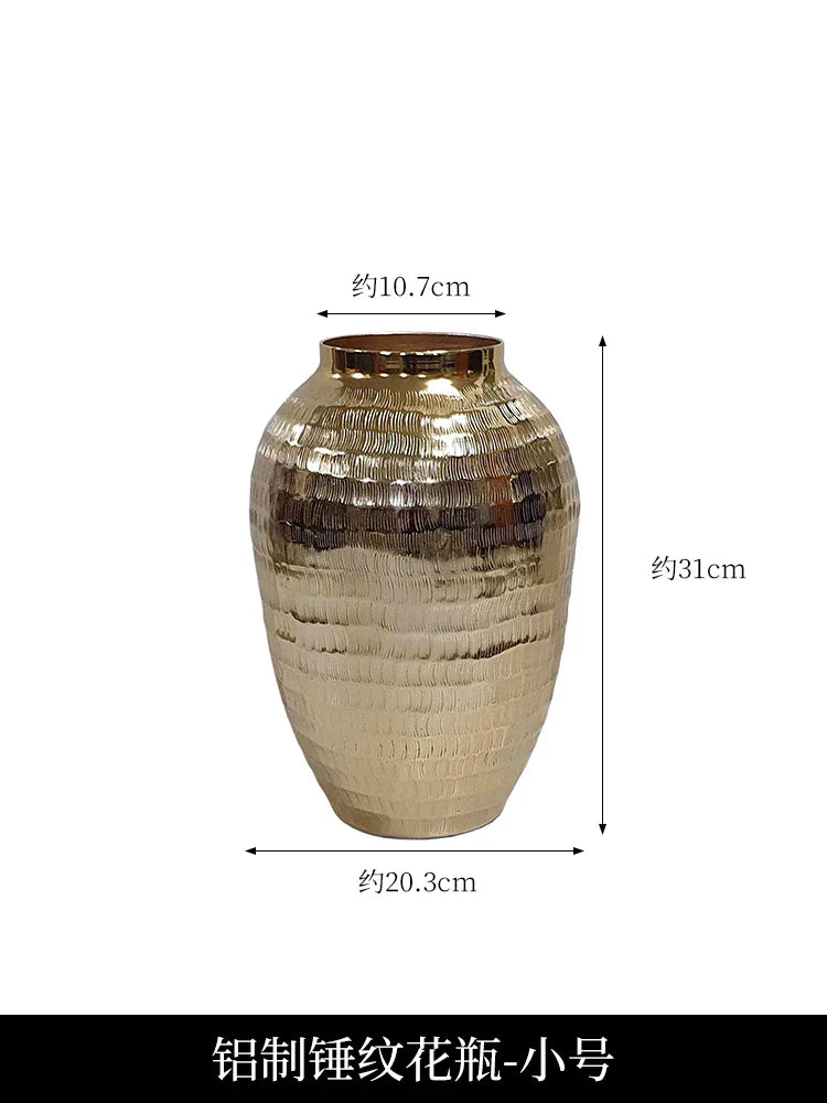 Golden Aluminum Hammered Candle Holder Bowl Vase by Afralia™ for Home Décor Ornaments