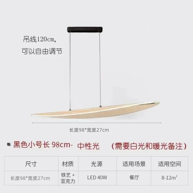 Afralia™ Long Curve LED Chandelier for Living Room Dining Office Decor