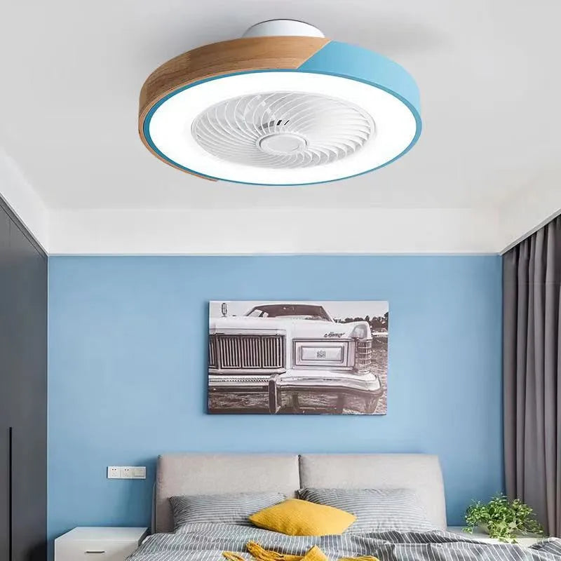 Afralia™ Modern Wood Ceiling Fan Light with Remote Control Dimmable 3 Colors