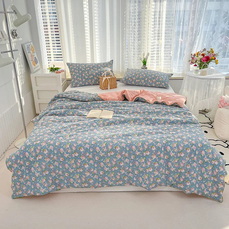 Afralia™ Printed Double Gauze Summer Quilt - Breathable & Skin-Friendly Cooling Comforter
