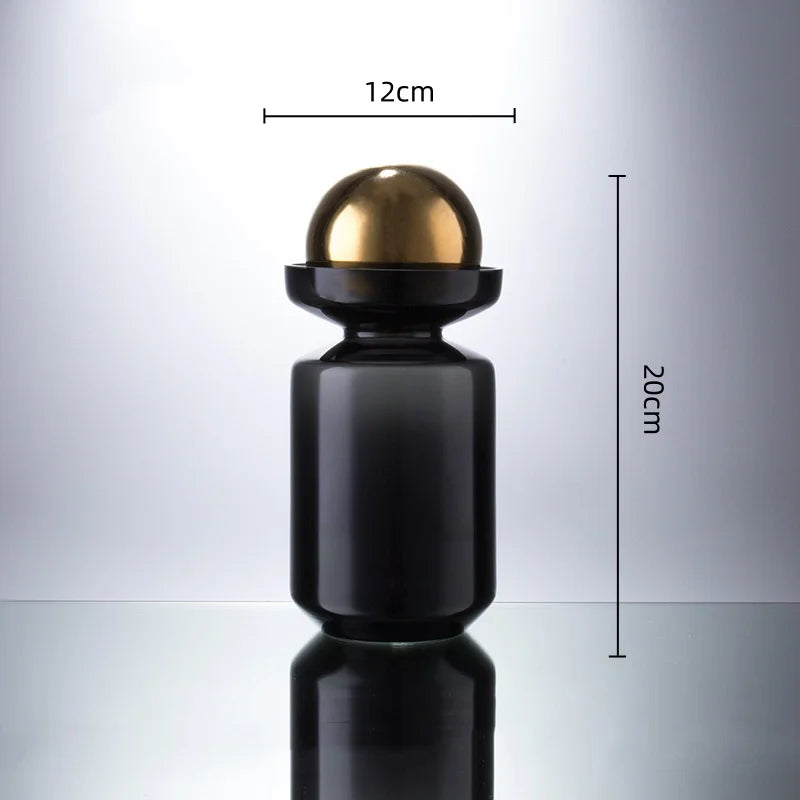 Afralia™ Spherical Glass Vase with Golden Ball for Stylish Flower Arrangements