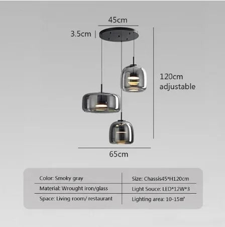 Afralia™ Glass Pendant Light Luxury Nordic Led Hanging Lamp Modern Bedroom Fixture