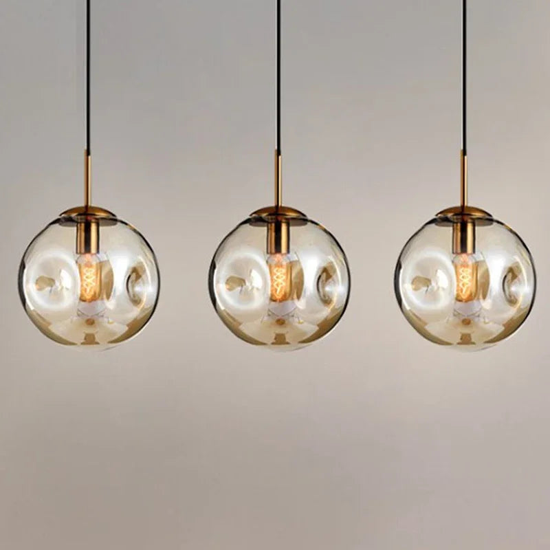 Afralia™ Nordic Glass Pendant Lights LED for Bedroom Living Room Cafe Decor