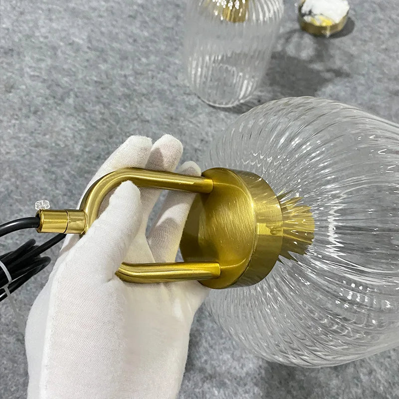 Afralia™ LED Glass Chandelier: Modern Dining Room Pendant Lights Hanging Lamp Fixtures