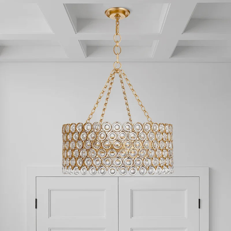 Afralia™ Modern Gold/Silver Crystal Chandelier Ceiling Lamp for Living Room Decor