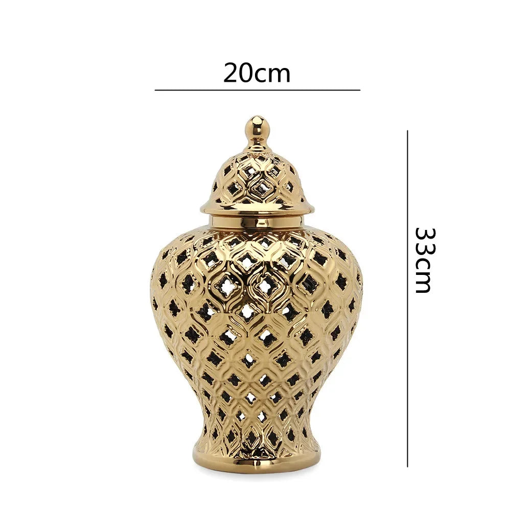 Afralia™ Hollow Out General Jar Vase Art Decorative Home Decoration