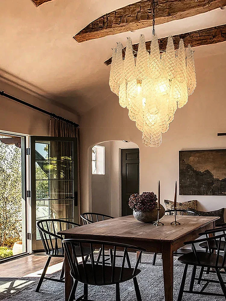 Afralia™ Round White Glass Pendant Light: Modern Waterfall Ceiling Fixture for Living Room