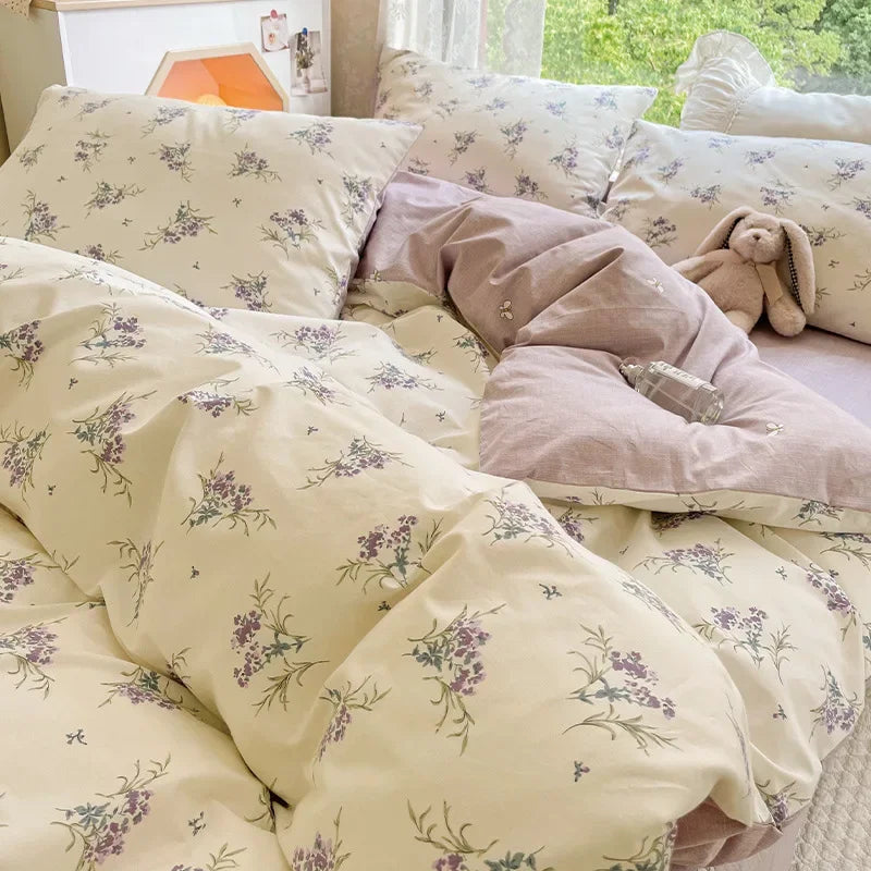 Afralia™ Rural Floral Cotton Comfort Set 200X230Cm Bedclothes
