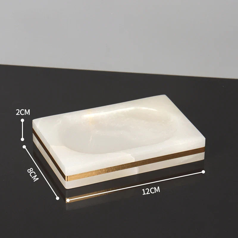 Afralia™ White Onyx Marble Bathroom Set